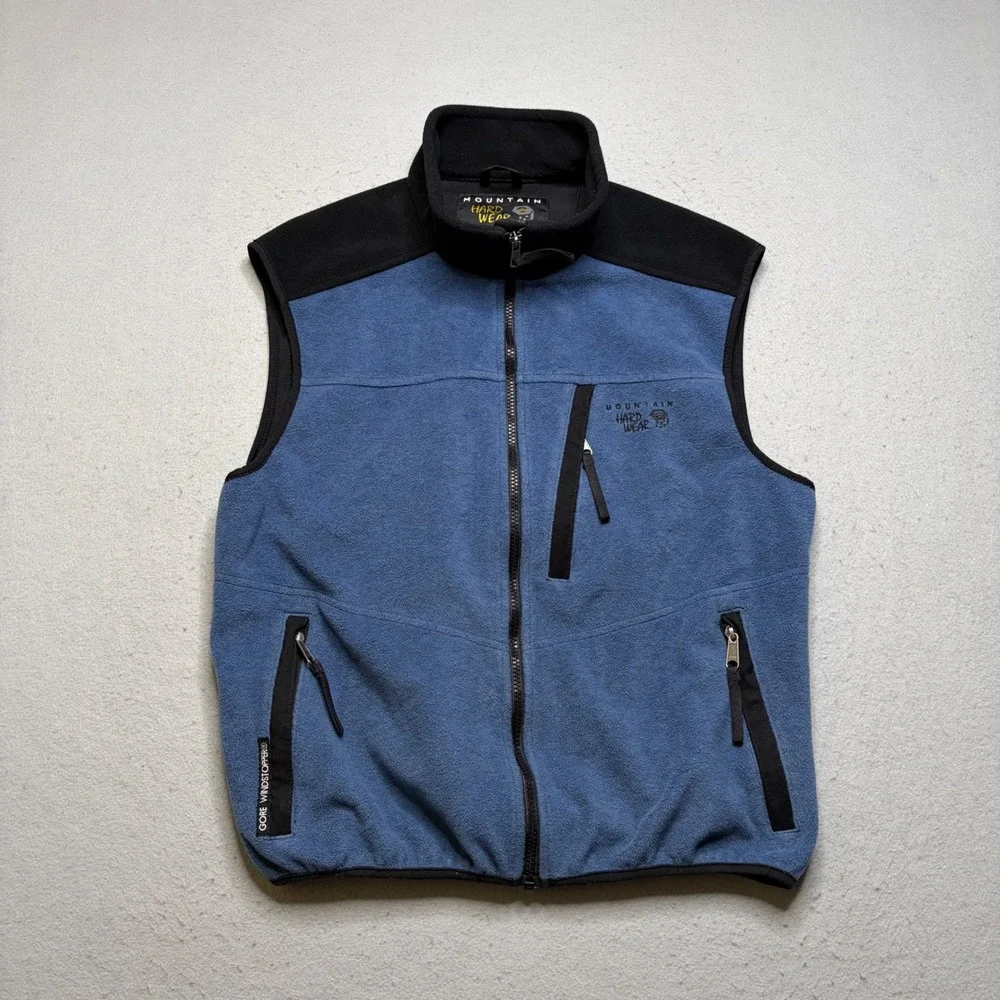 Mountain Hardwear Fleece Vest Mens L Blue Gore Windstopper Vintage 90s USA Made